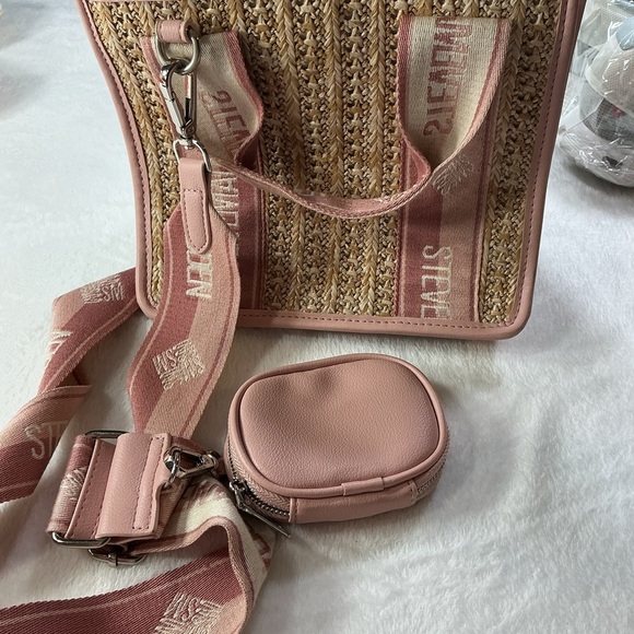 Steve Madden Handbags - Steve Madden Pink and Tan Tote Bag